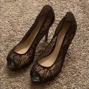 Guess black lace heels